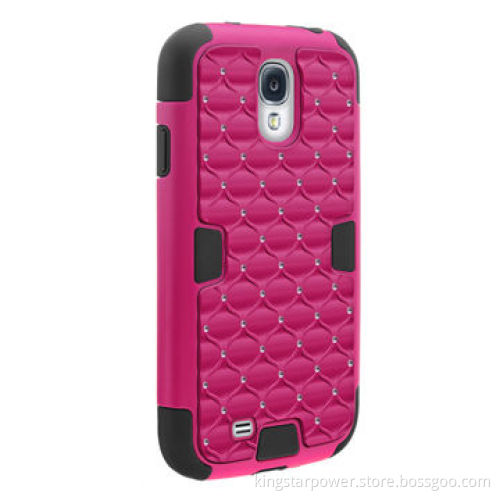 Diamond Studded Silicone, Rubber Skin Hard Case for Samsung Galaxy S5 SV i9600
